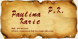 Paulina Karić vizit kartica
